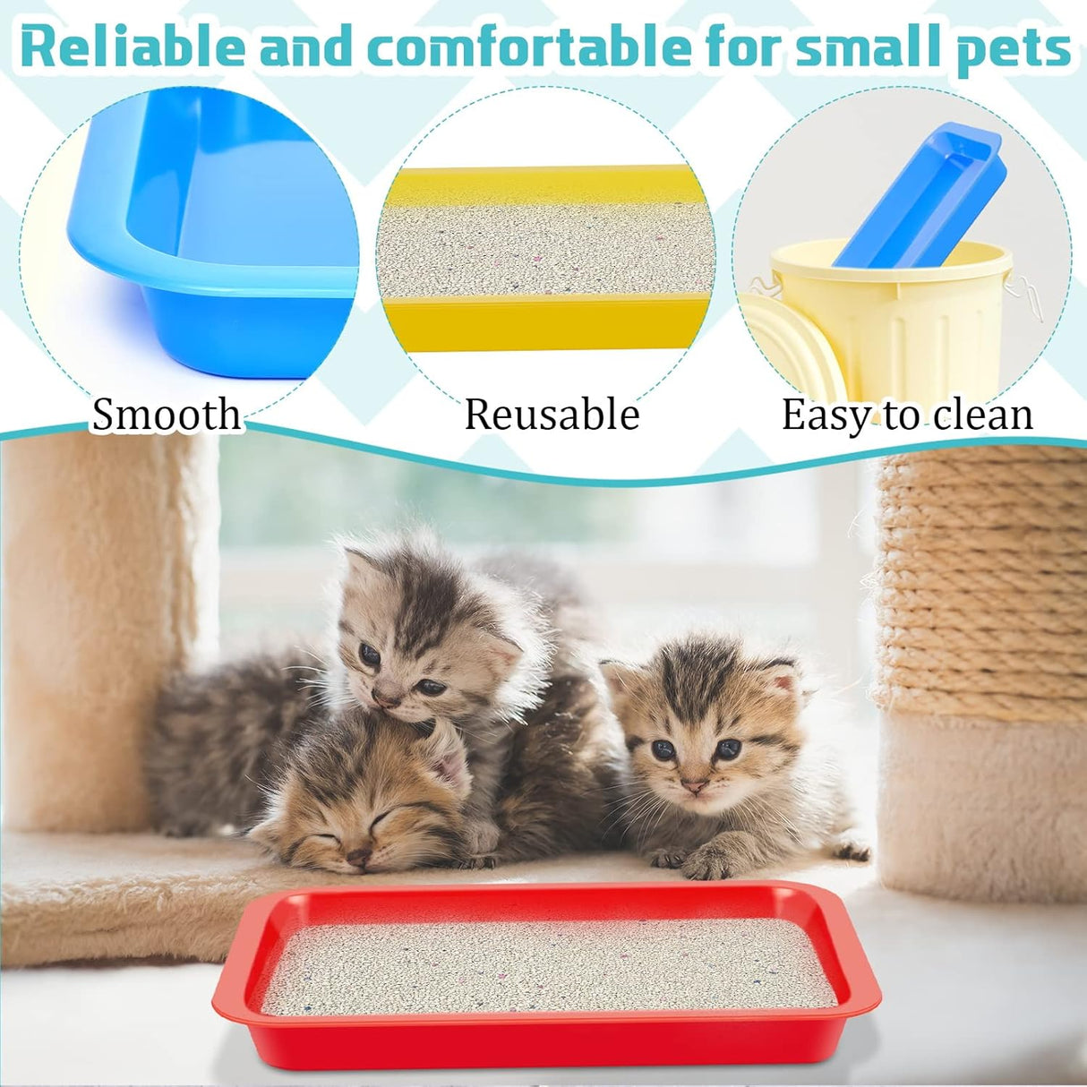 3 Cajas de arena para gatos Tessco multicolor