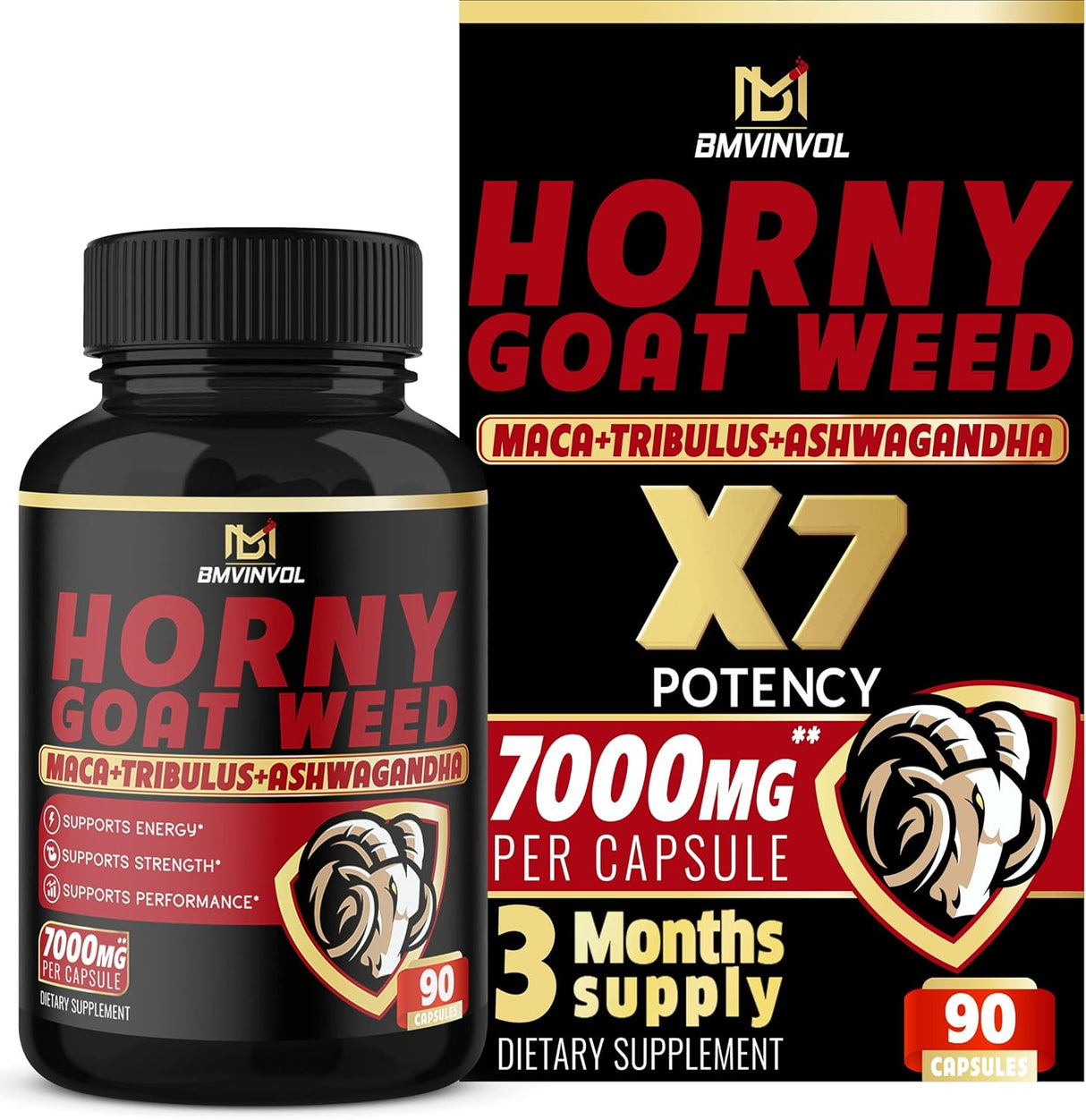 Suplemento Horny Goat Weed 7000 mg equivalente a hierbas