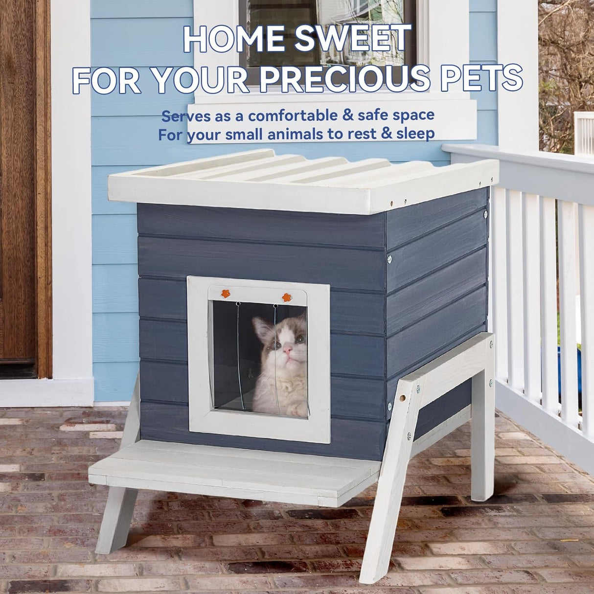 Casa para gatos al aire libre pies altos aislados Petsfit