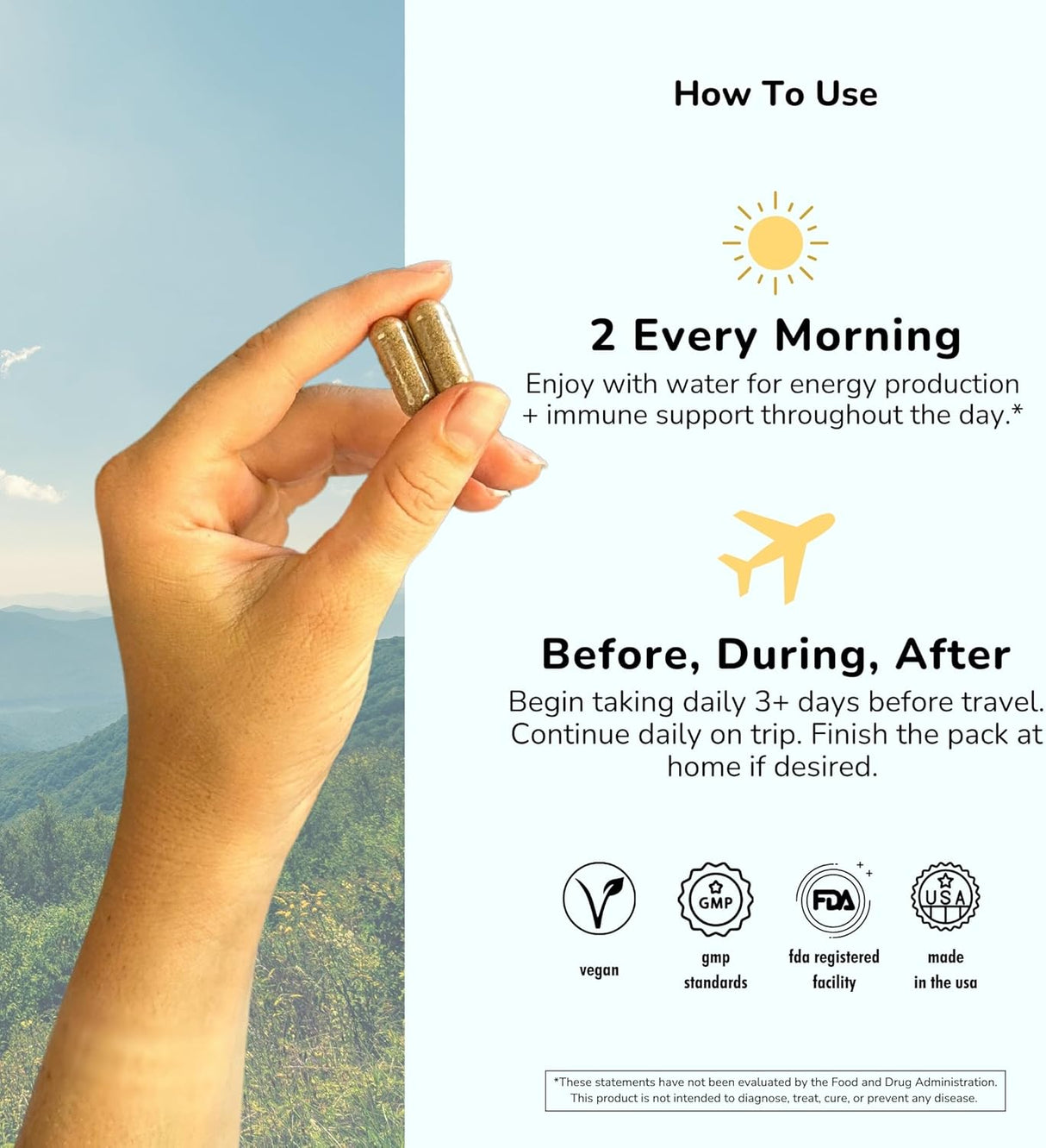 Suplemento 2 Pack: Prevención Jet Lag, Energía y Salud 120ct