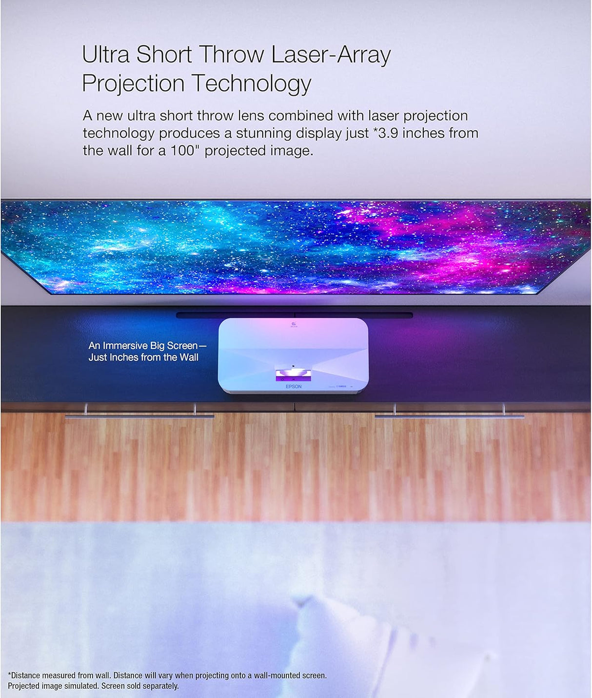 Proyector Epson EpiqVision Ultra LS800 4K, 4000 lúmenes, Android TV