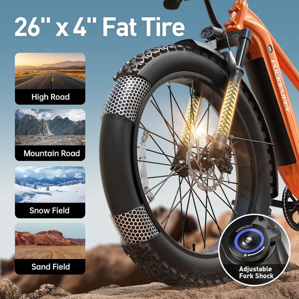 Bicicleta Eléctrica para Adultos Beagle 960W, 26 Montaña, 28MPH