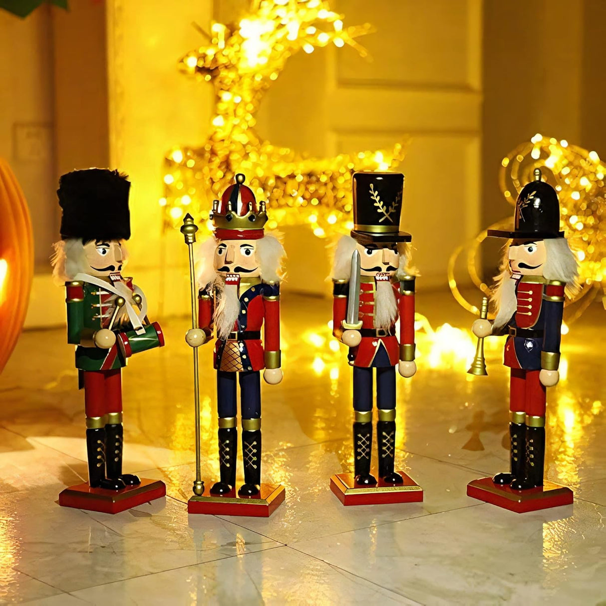 Adorno de Navidad Nutcracker de Madera, 12 Pulgadas, Trompeta