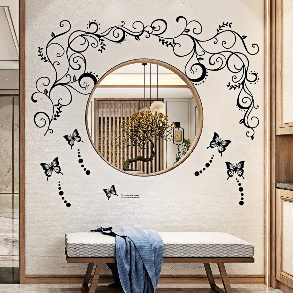 Vinilos Decorativos Mariposas y Flores para Pared, Hot Fashion