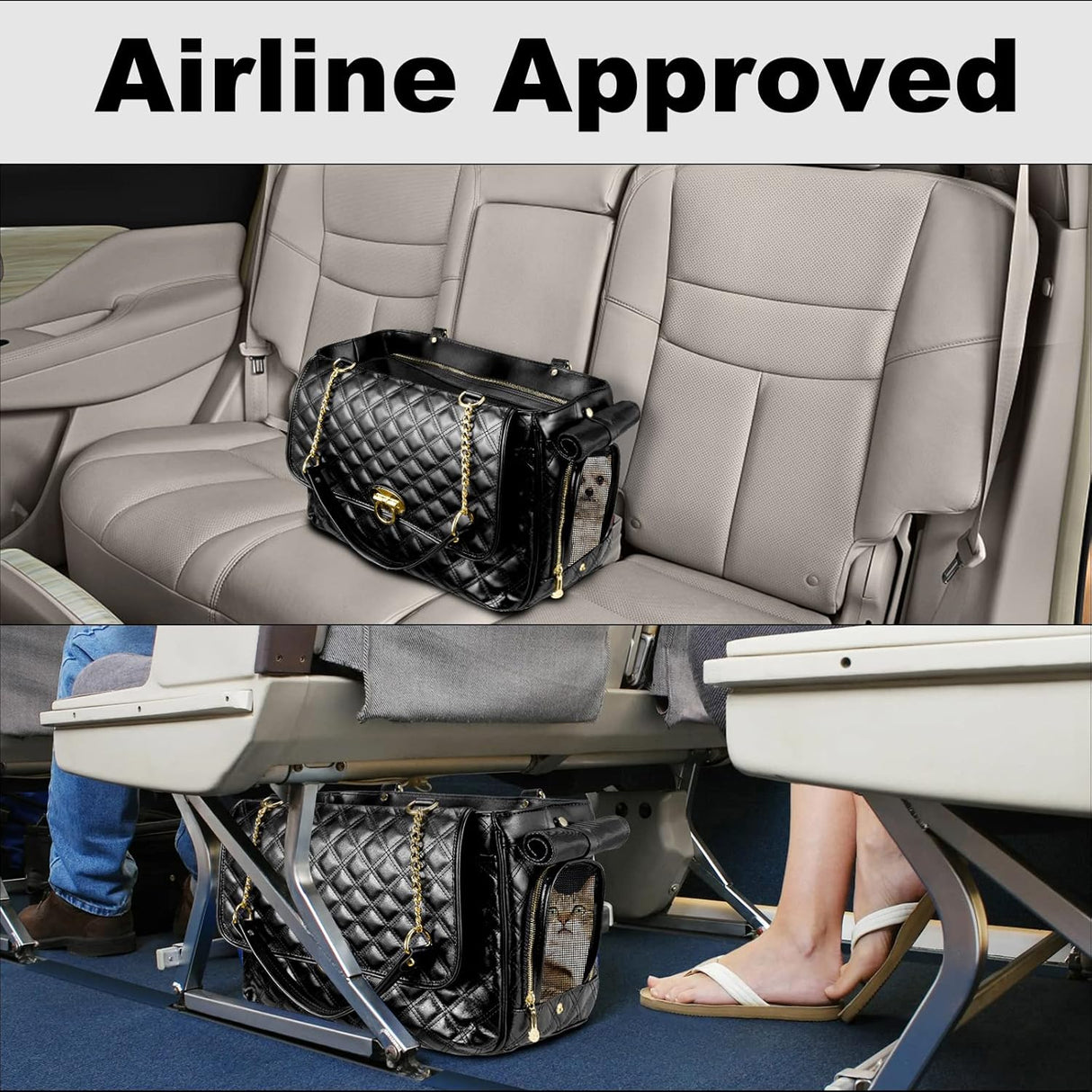 Transportador de Perro de Moda, Aprobado Aerolíneas, Pequeño