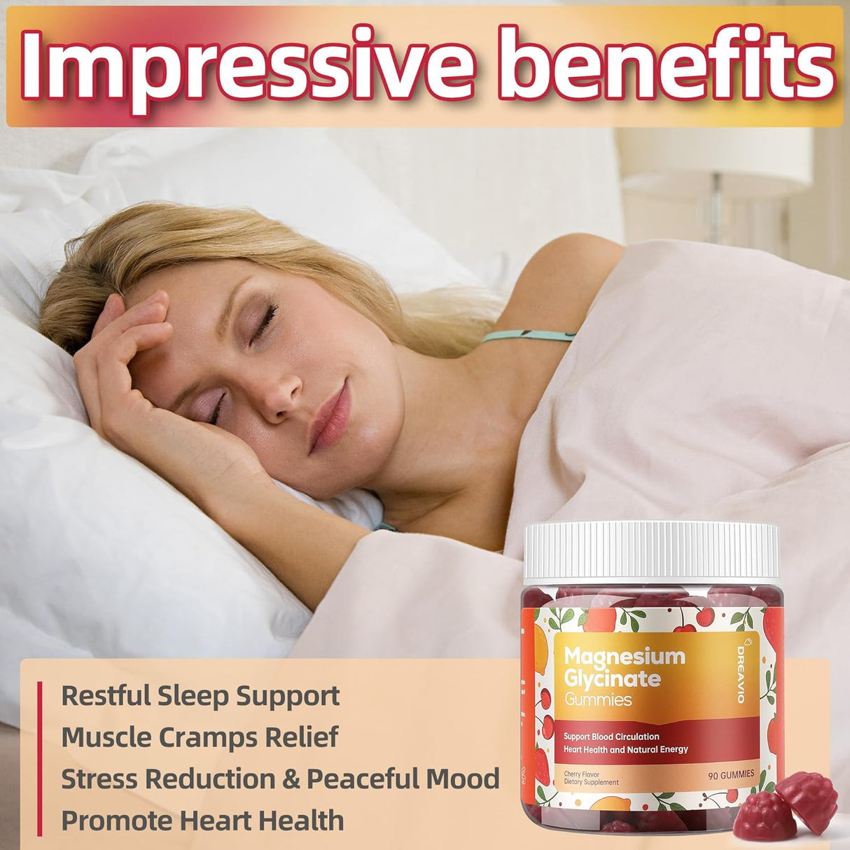 Suplemento de glicinato de magnesio de 400 mg con L-treonato