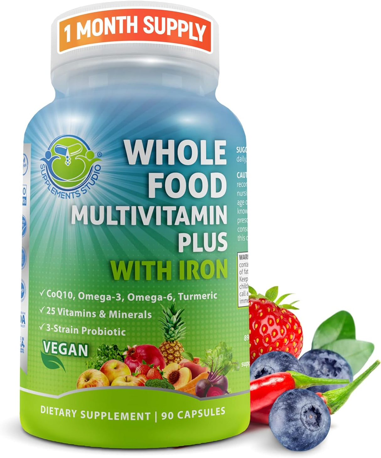 Suplemento Cápsulas multivitamínicas Whole Foo Plus veganas