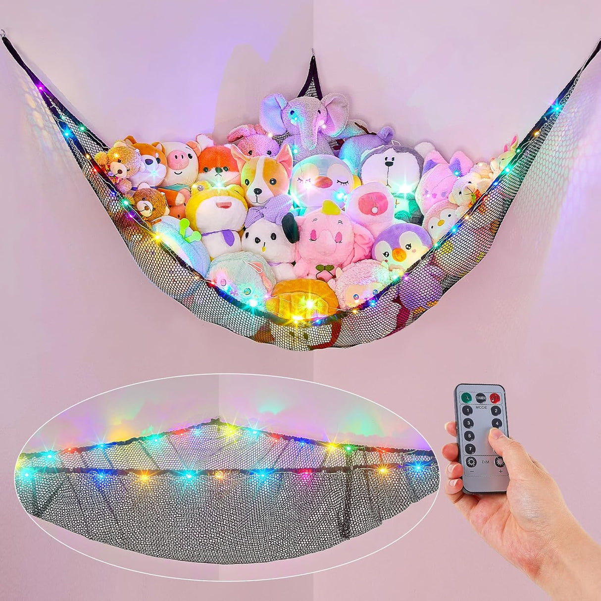 Hamaca para Peluches Basumee con Luz LED y Control Remoto