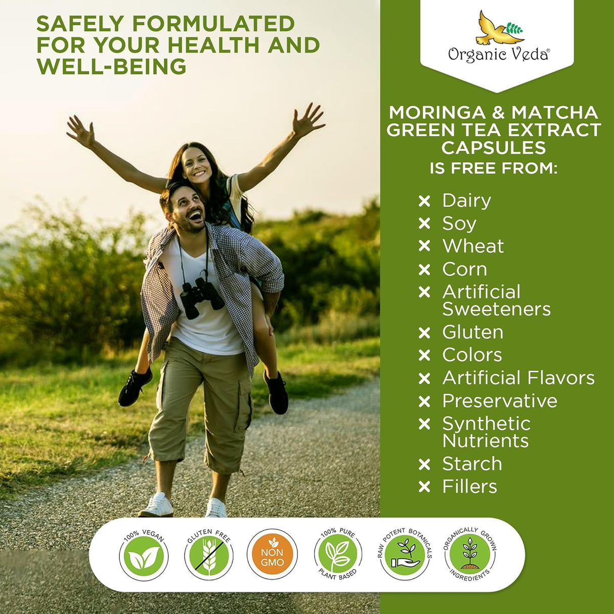 Suplemento de Té Verde Moringa y Matcha con ECGC y Cúrcuma