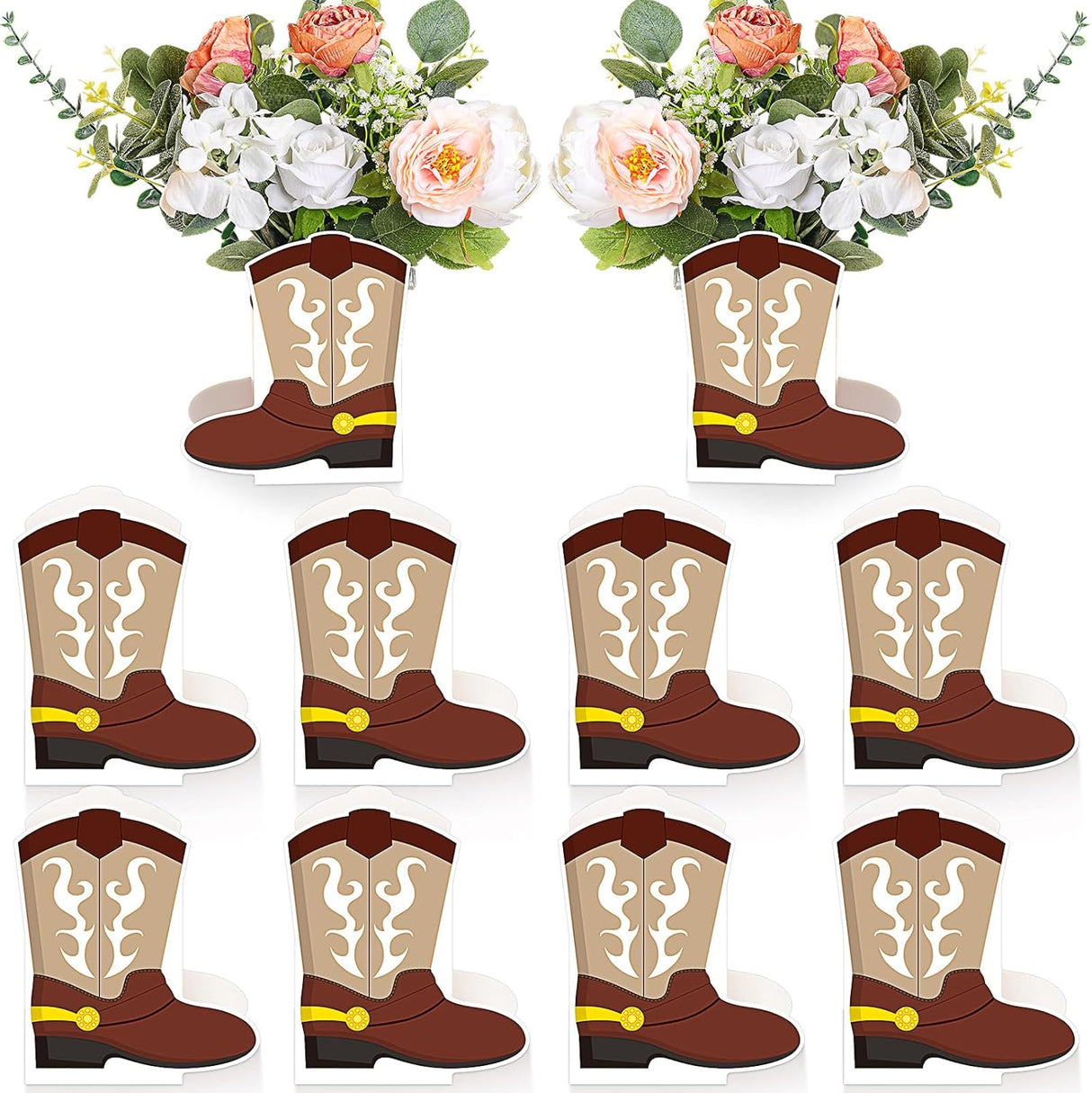 Cajas de Botas Vaqueras para Fiestas Temáticas del Oeste