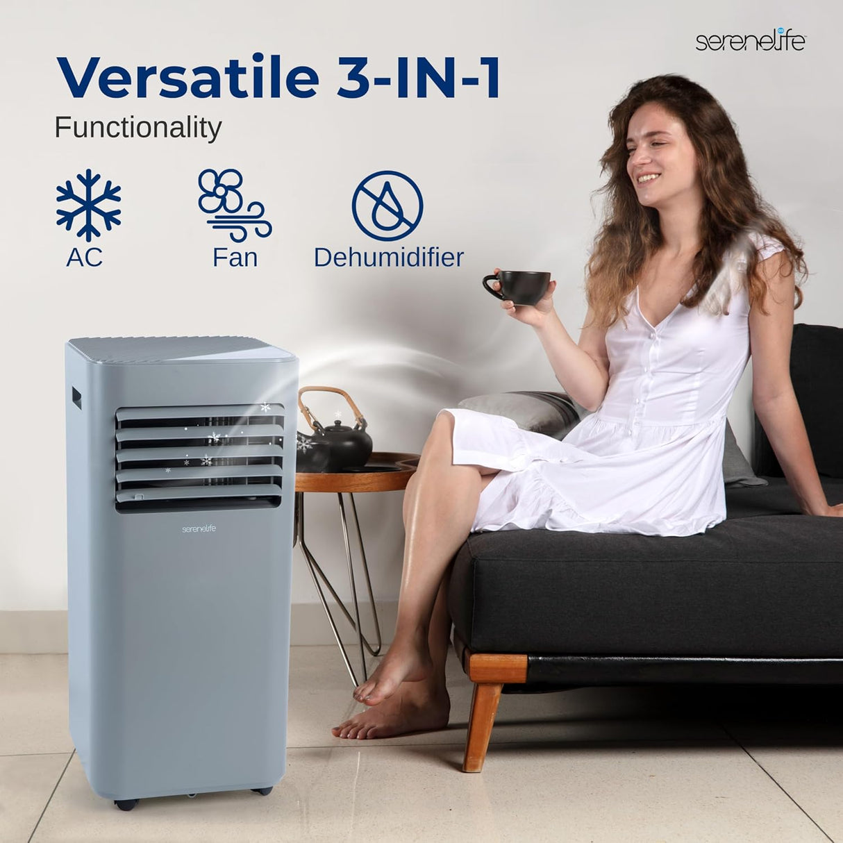 Aire acondicionado portátil SereneLife 8000 BTU 3 en 1, 300 ft²