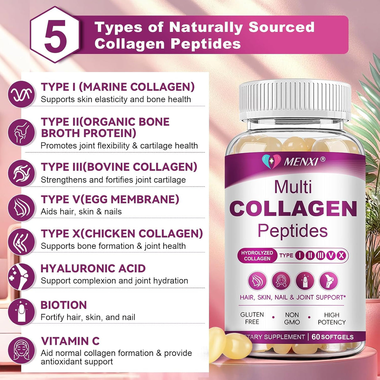 Colágeno en Softgels para Mujeres y Hombres - Hidrolizado 240