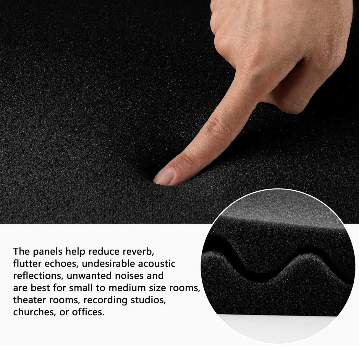 Paneles Acústicos Aislantes 12pcs - Espuma Absorbente Ovalados