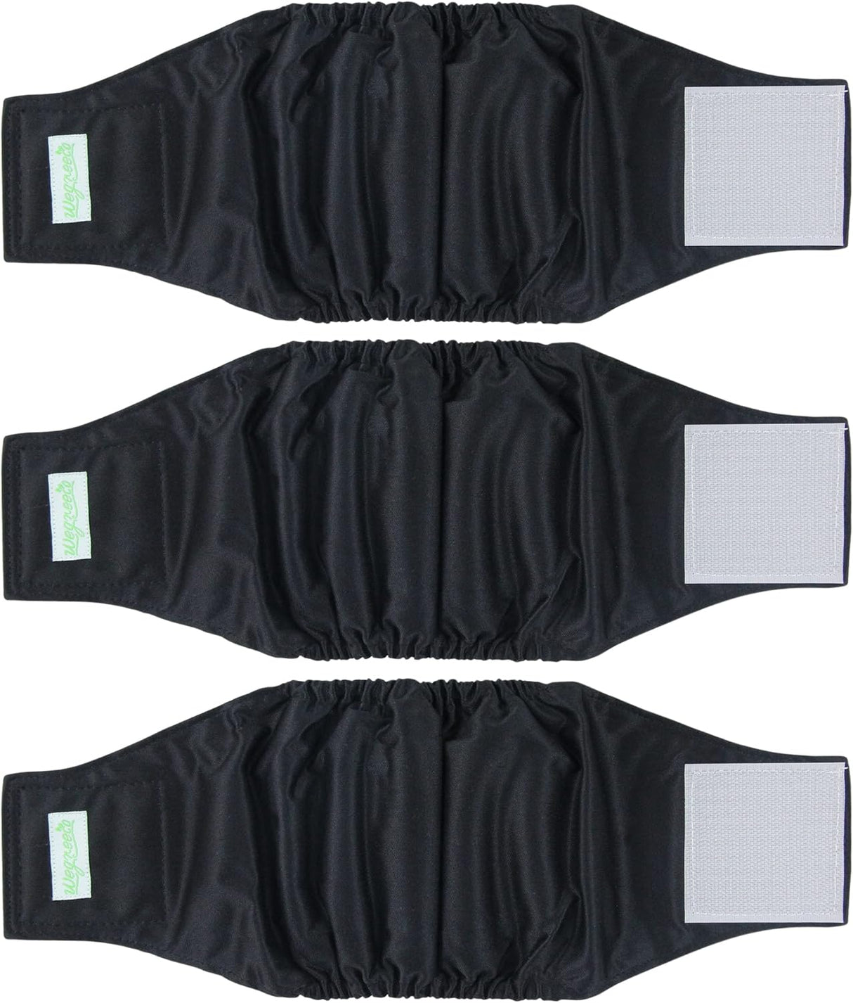 wegreeco - Pañales lavables bandas envolventes paquete de 3 (negro, negro, negro), talla S