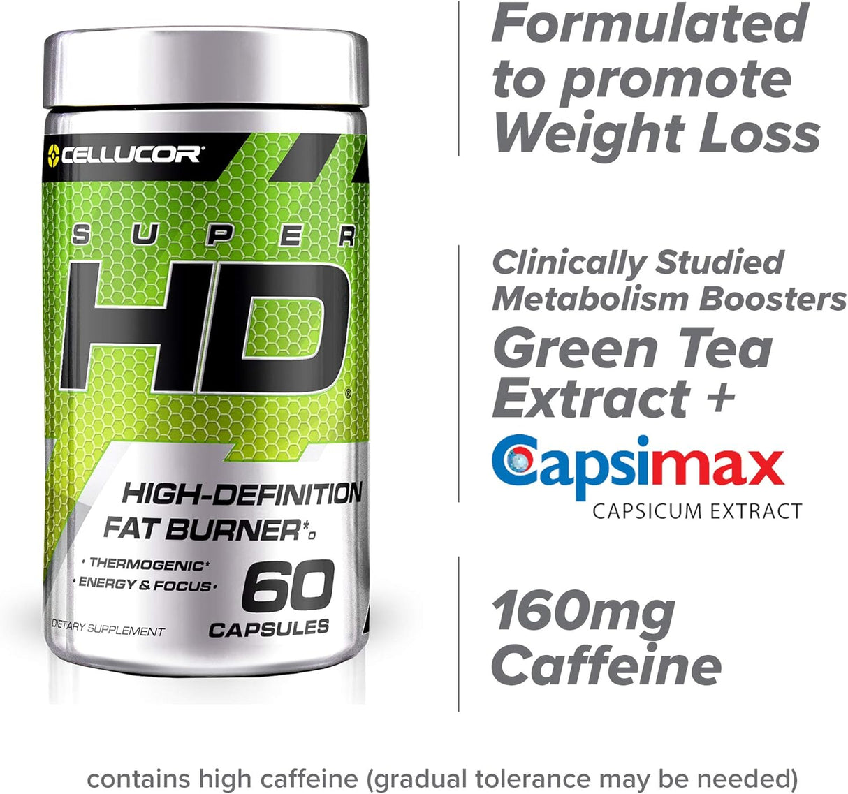 Suplementos Cellucor termogénico para pérdida de peso 60 cáp