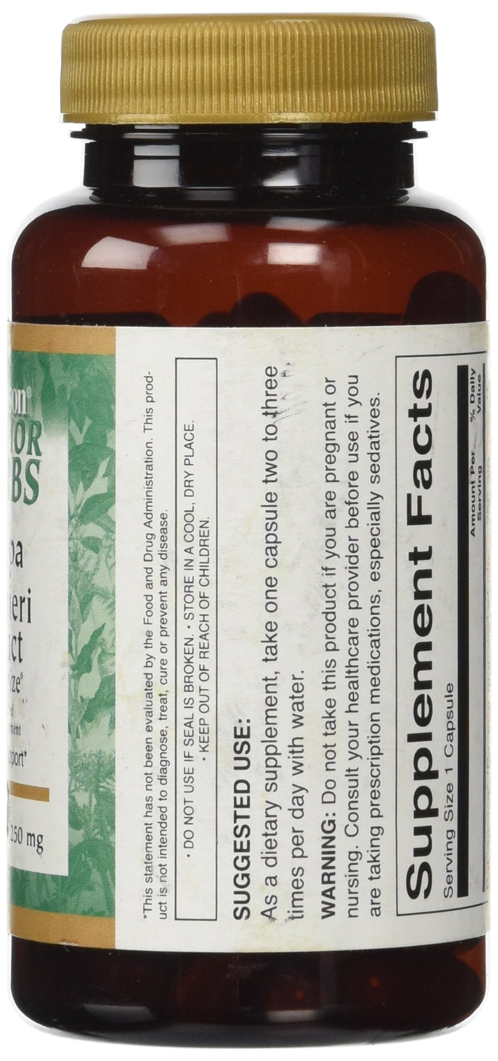 Swanson Bacopa Monnieri Extracto Bacognize 250 Miligramos 90 Cápsulas