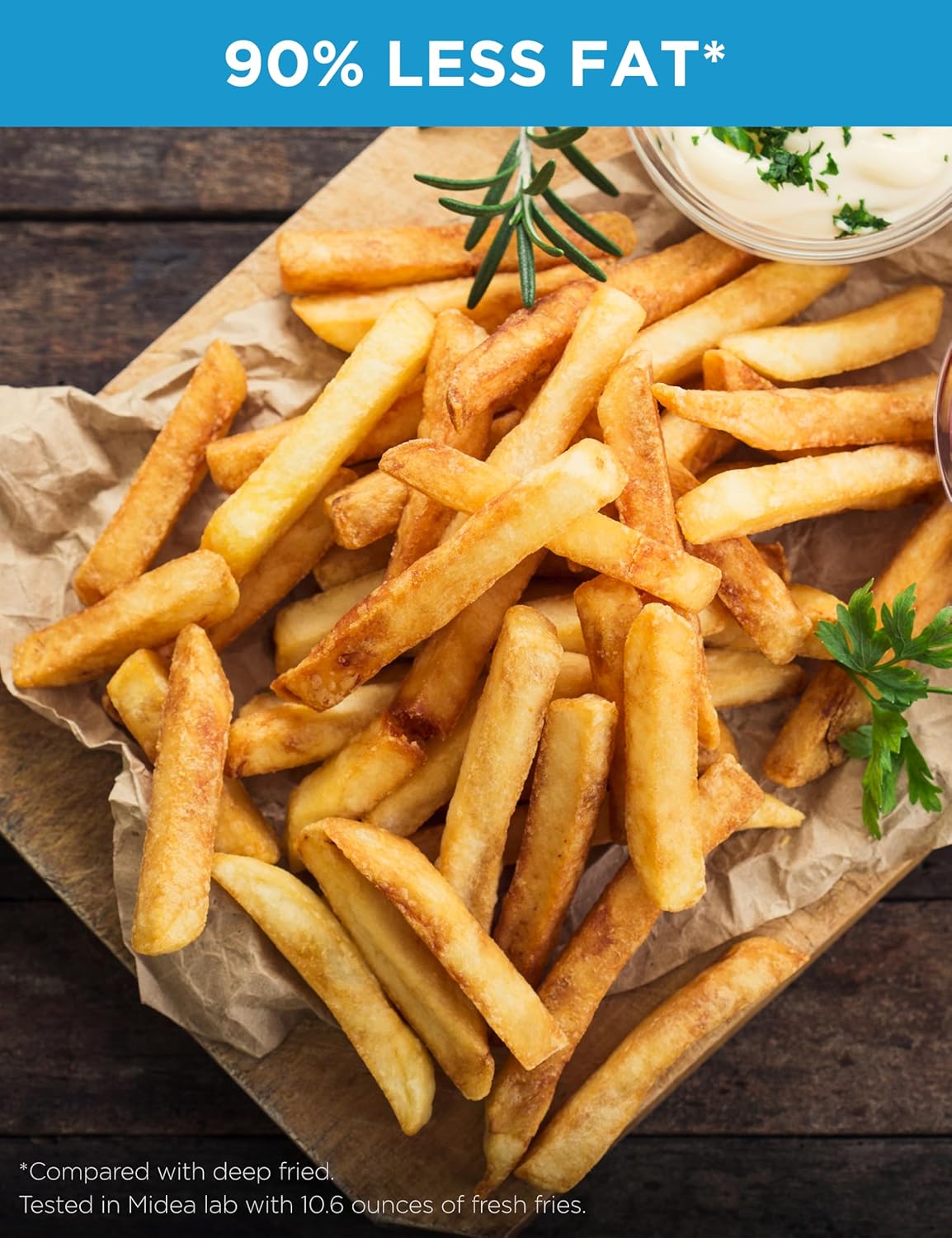 Freidora de Aire Midea 5.5Qt, Ventana, 9 Menús, Heatexpress