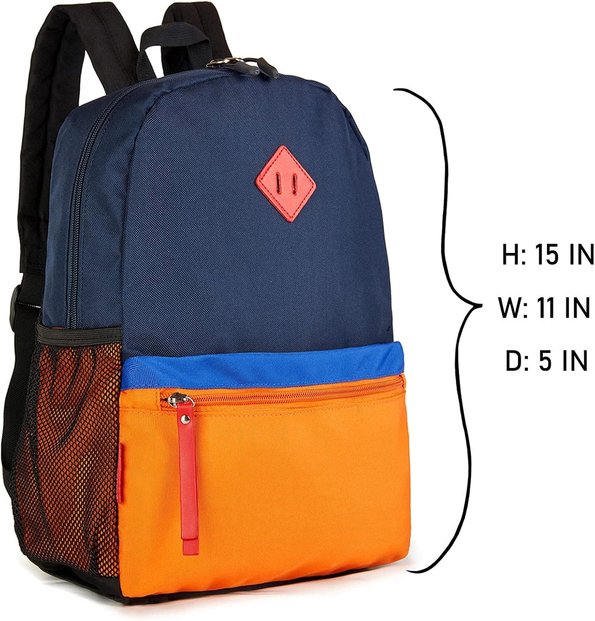 Morral o Mochila escolar para niños pequeños naranja y azul