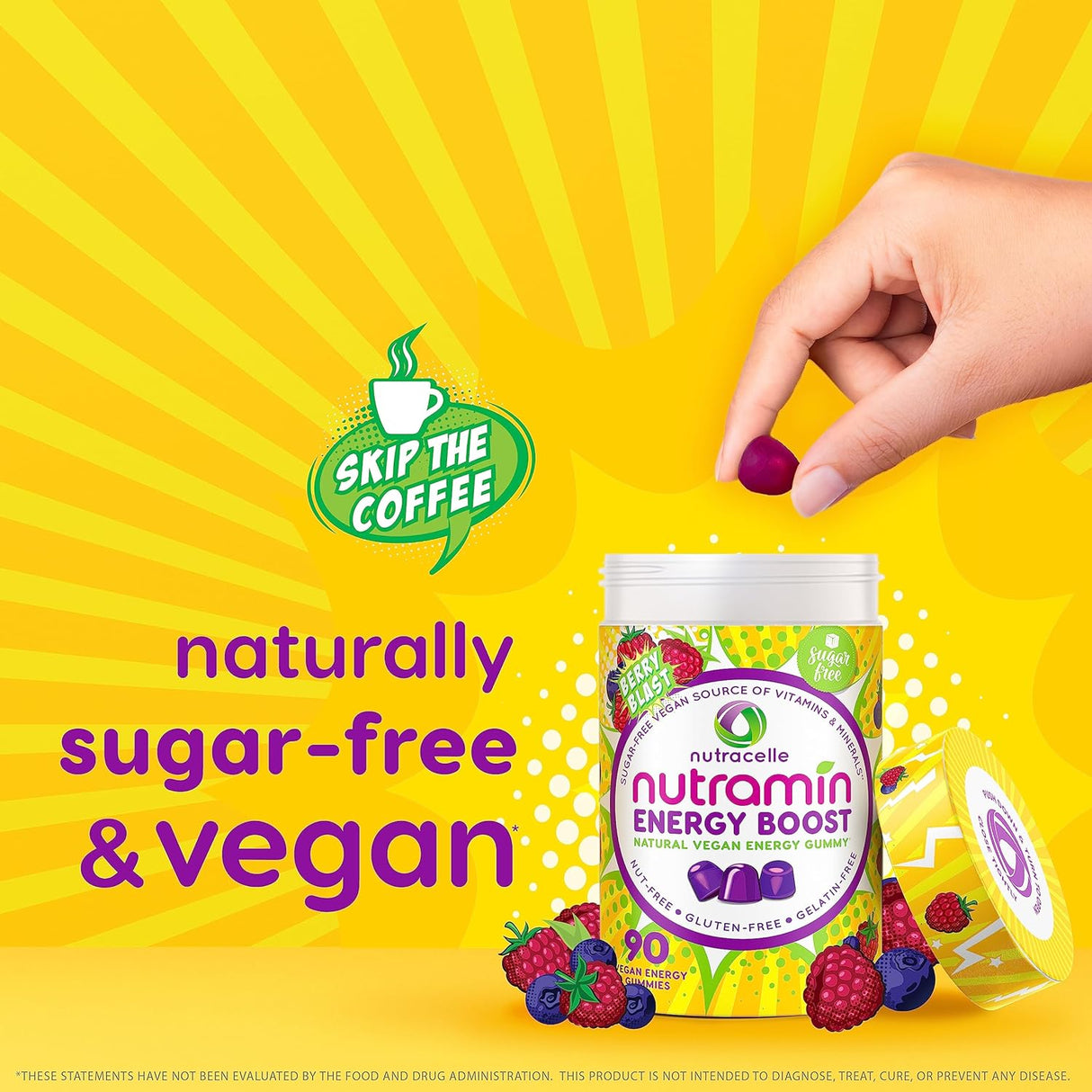 Suplementos de vitaminas Energy Boost sin café sin cafeína