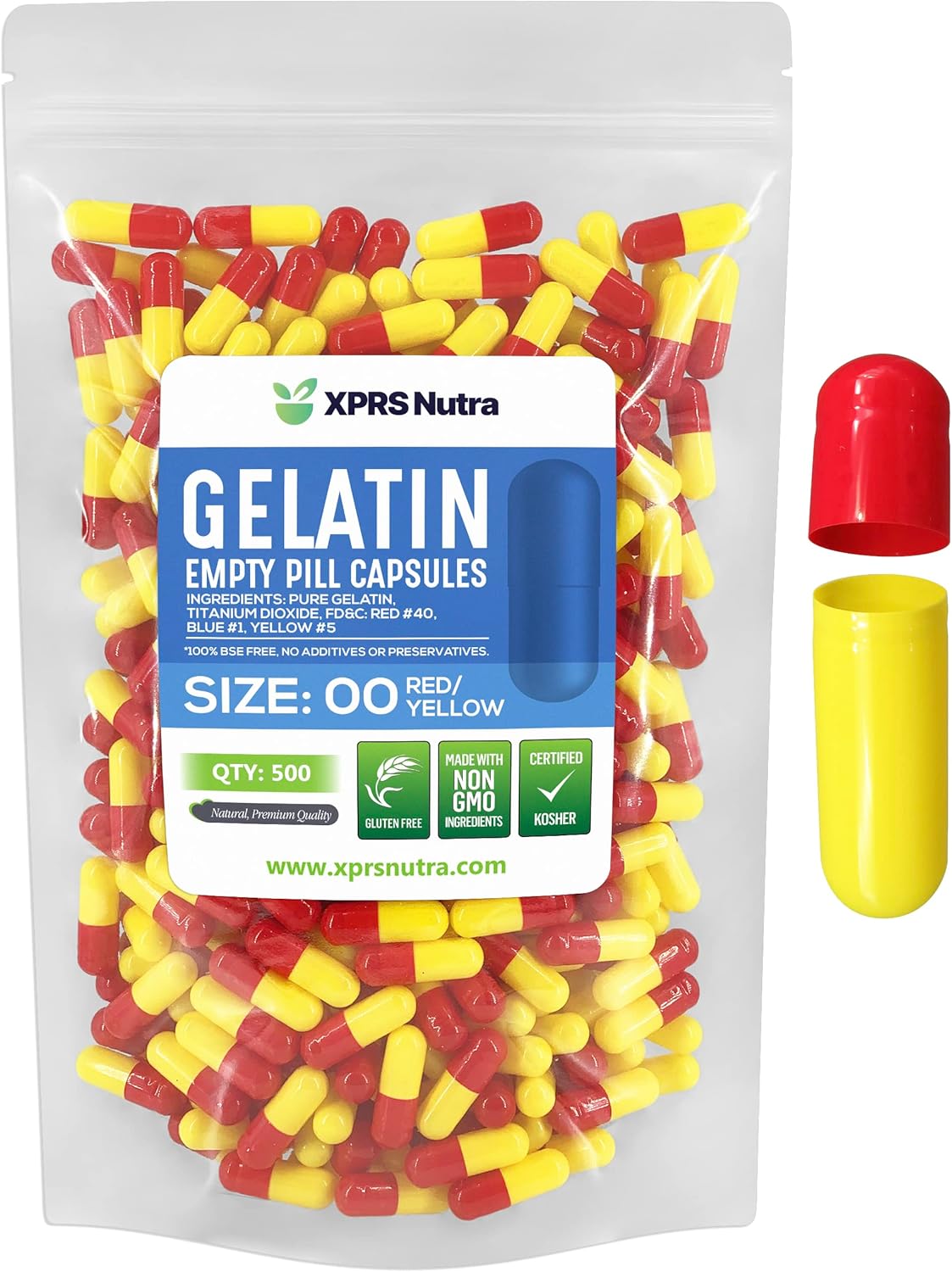 Cápsulas Vacías Gelatina 00 XPRS Nutra - 500 Unidades