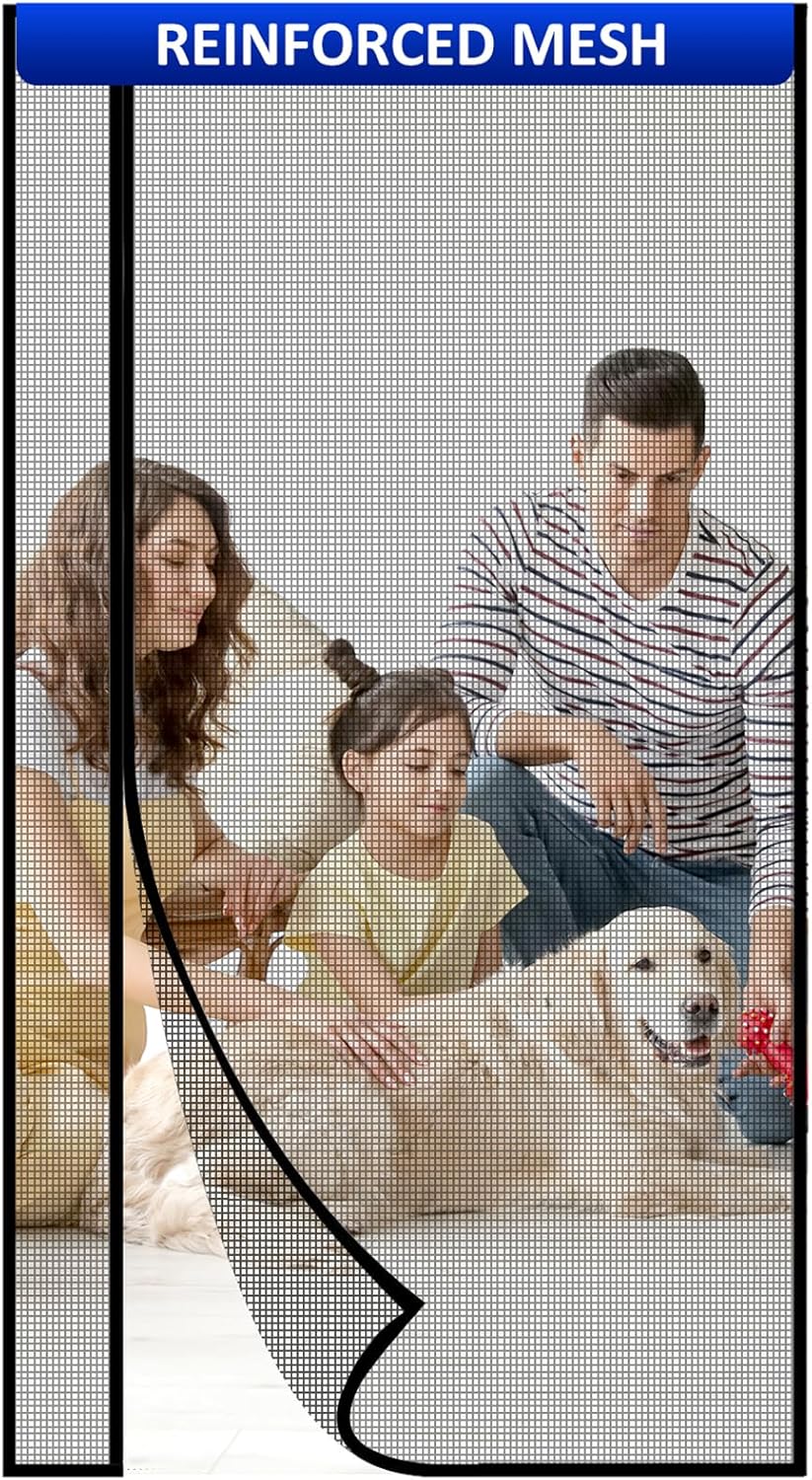 Puerta Mosquitera Magnética Apertura Lateral PET Mejor que Fibra