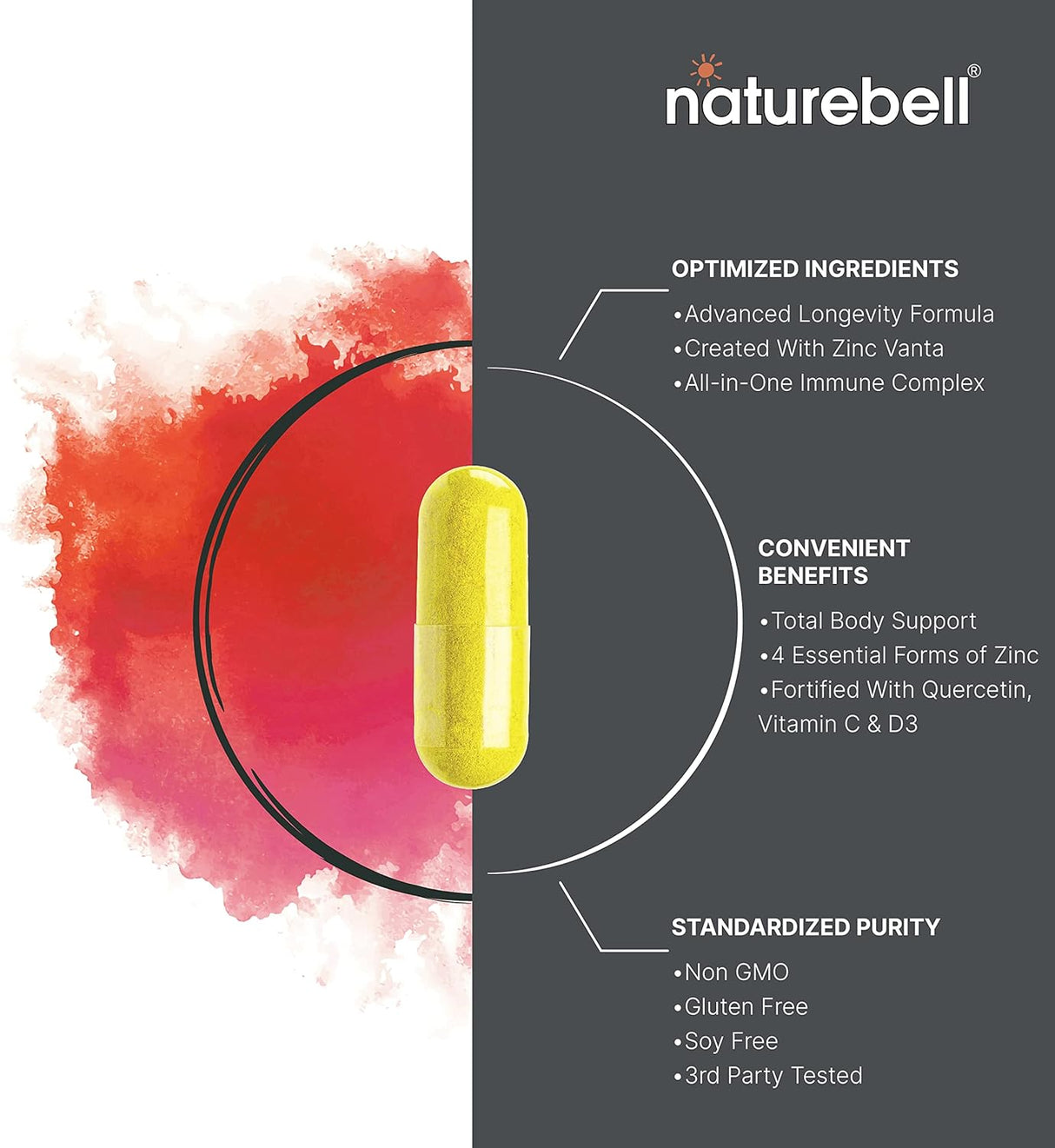 Suplementos Quercetina de zinc 1000 mg con vitamina D3