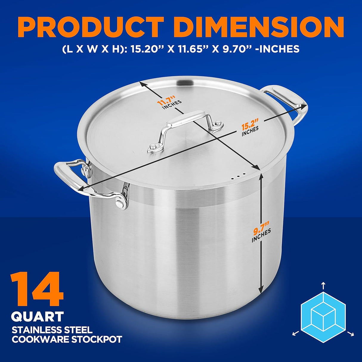 Olla de inducción de acero inoxidable NUTRICHEF NCSPT14Q