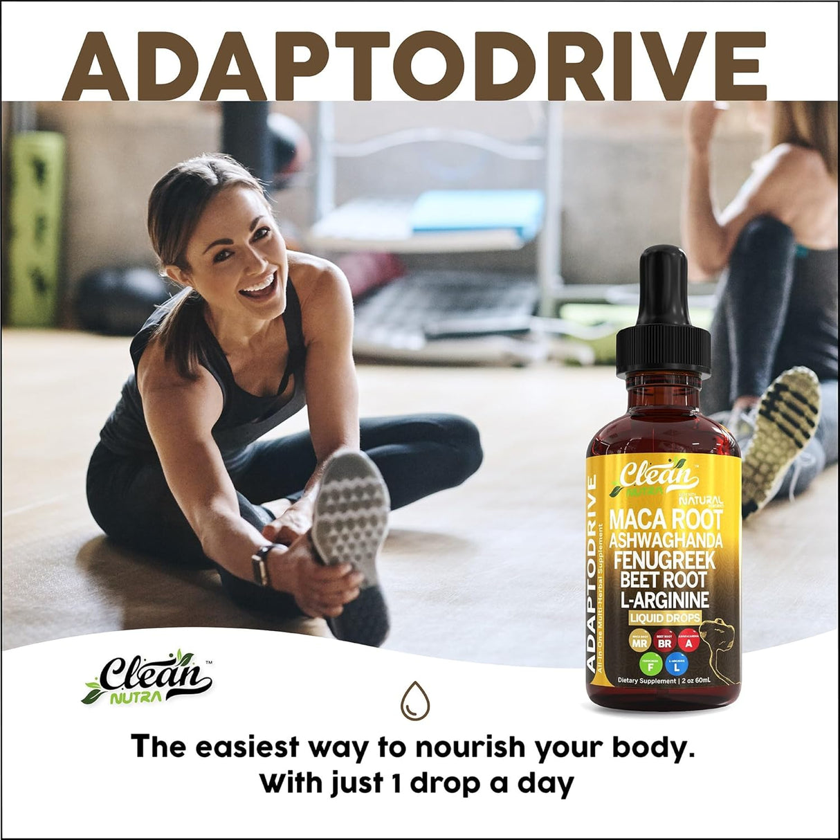 Gotas de Maca con Ashwagandha - Adapto Drive de Clean Nutra