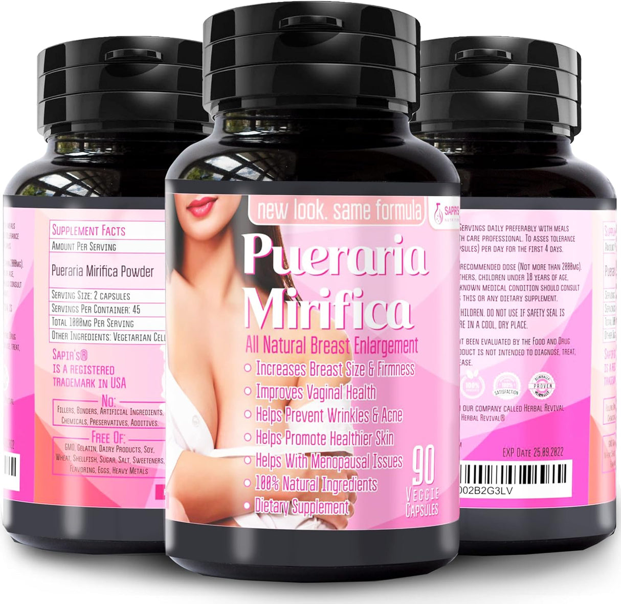 Cápsulas Pueraria Mirifica 2000mg - Mejora Pecho y Estrogeno