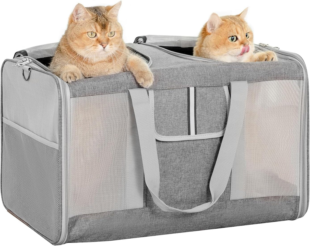 Transportador Sedioso para 2 Gatos, 24x14x16in, Ventilado