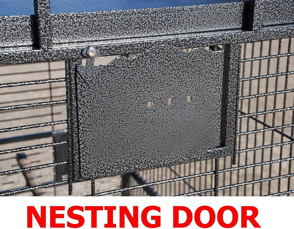 Jaula rodante para pájaros incluye protector de semillas