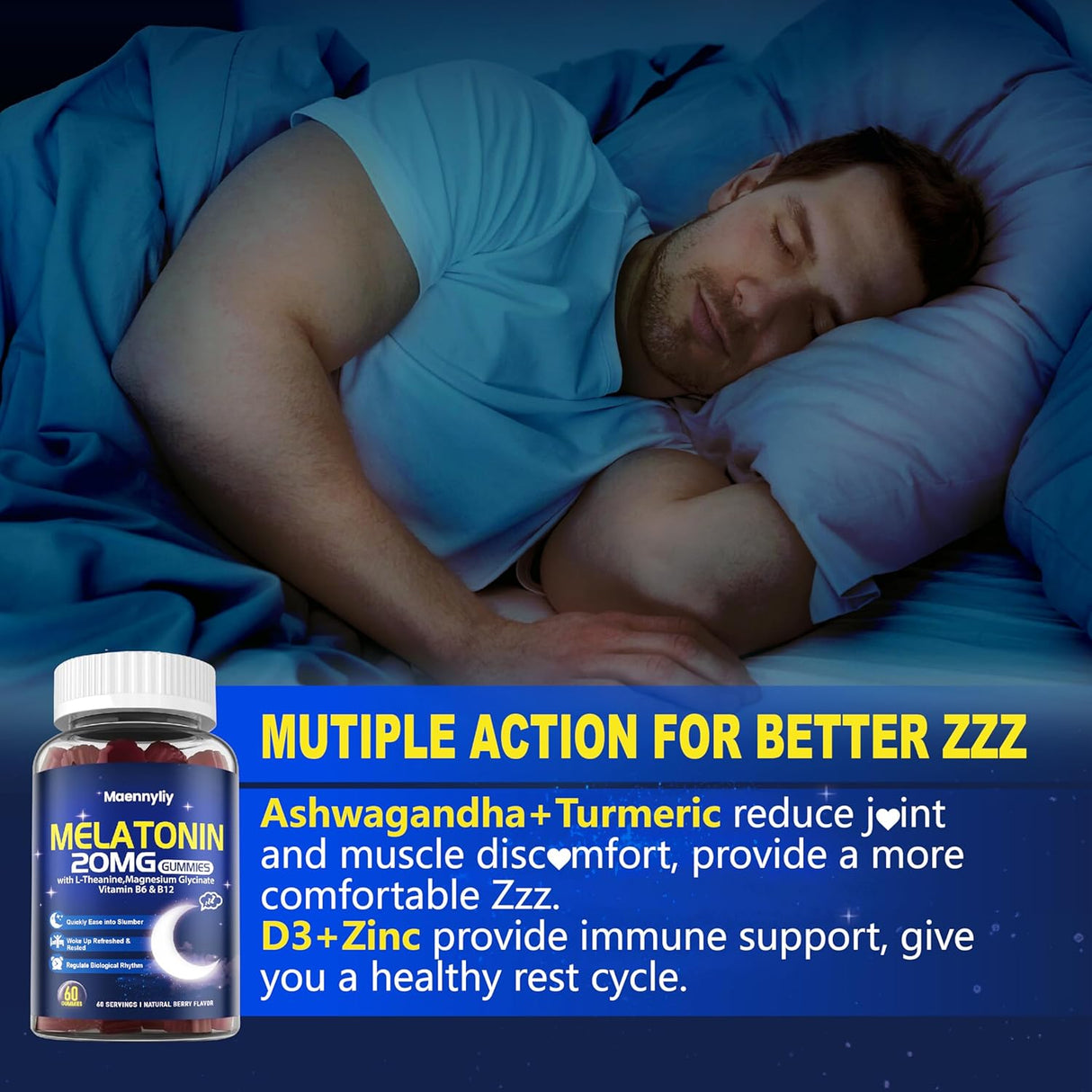 Gomitas de Melatonina 20mg Sin Azúcar - Extra Fuerte