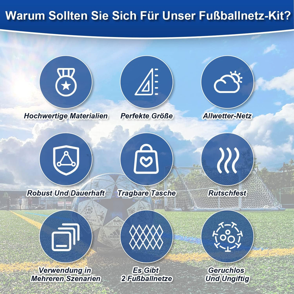 Redes de Repuesto para Portería de Fútbol Polietileno