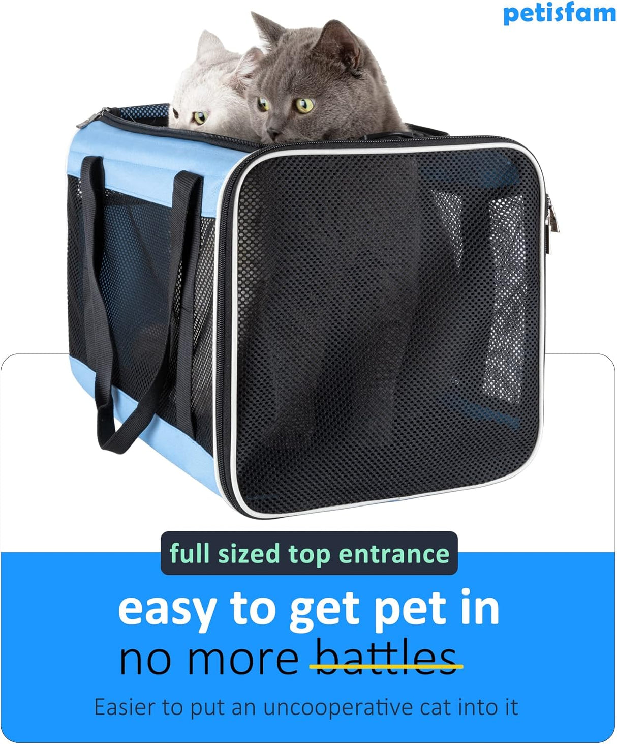 Transportadora Petisfam para Gatos y Perros Pequeños, Fácil uso