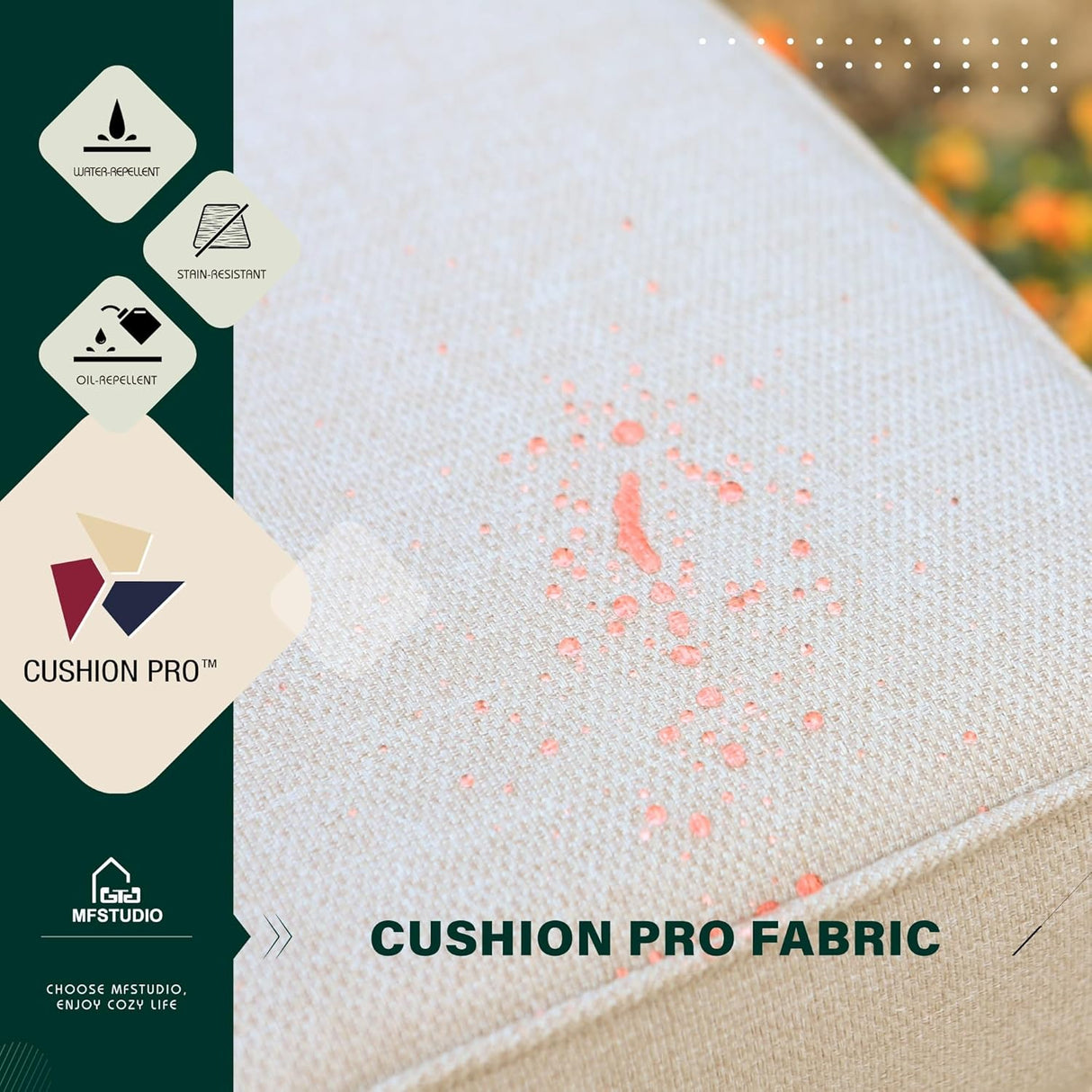 MFSTUDIO Juego de muebles de patio de 6 piezas con mesa de fogata de gas de 45 pulgadas (hasta 7 asientos), sofás de conversación de metal para exteriores con 1 sofá de 3 asientos, 2 sillas mecedoras y 2 otomanas