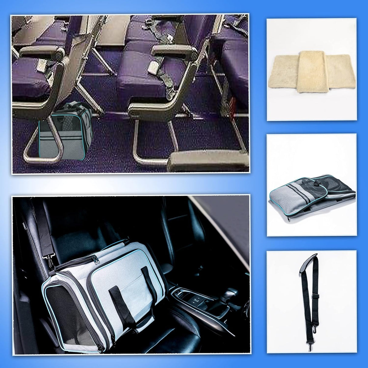 Transportador de Gato Perro Cat Dog Carrier, Expandible, Grande