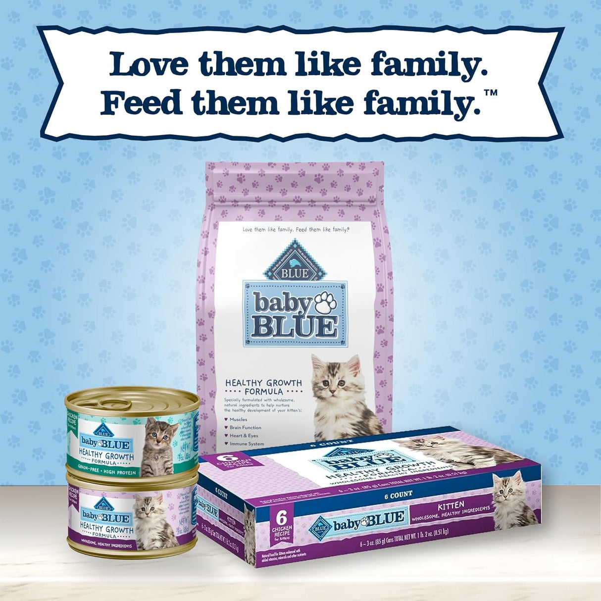 Blue Buffalo Baby Blue Healthy Growth Formula Natural Kitten Alimento seco para gatos, pollo y arroz integral, 2 libras