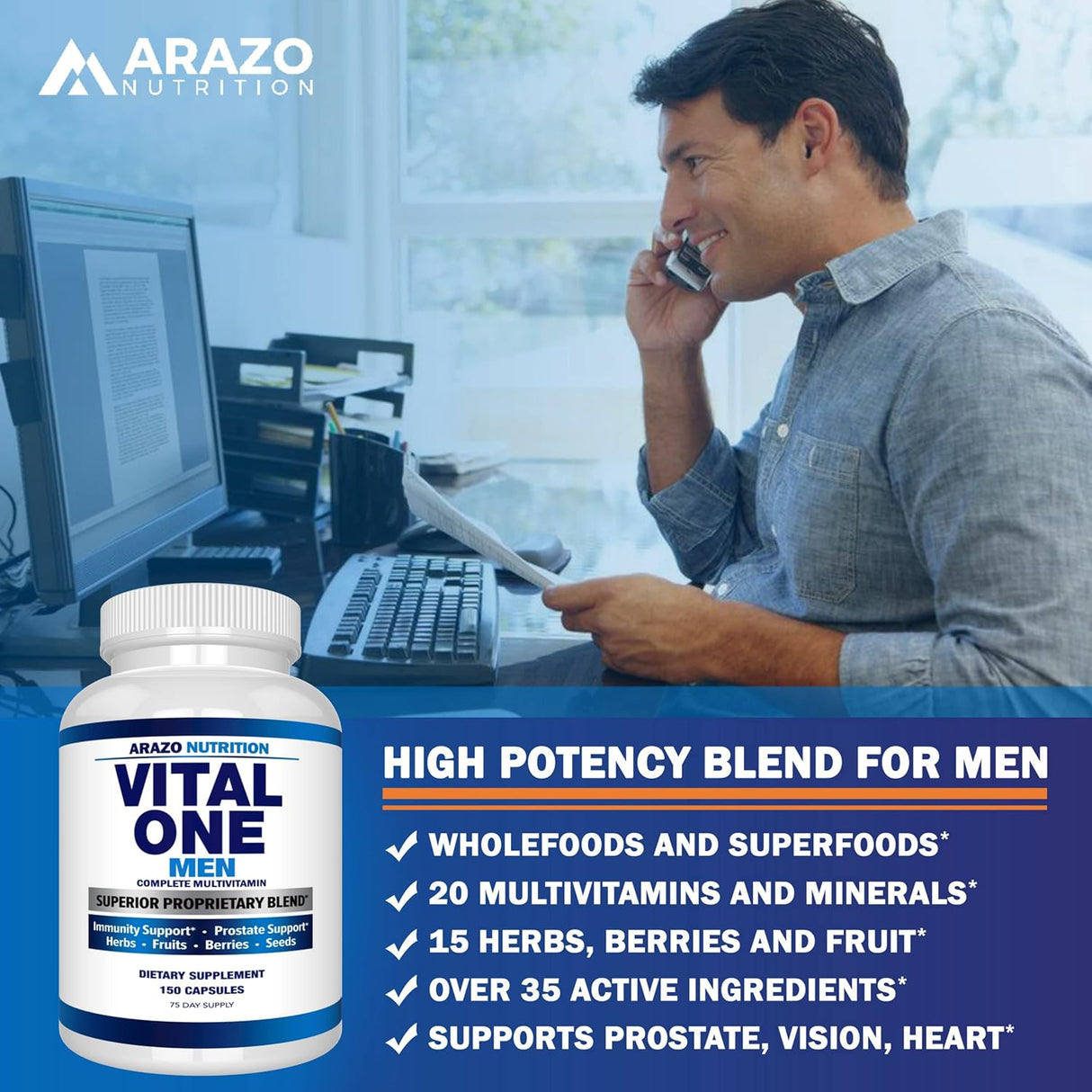 Suplemento Vita One para hombre integral multivitamínico