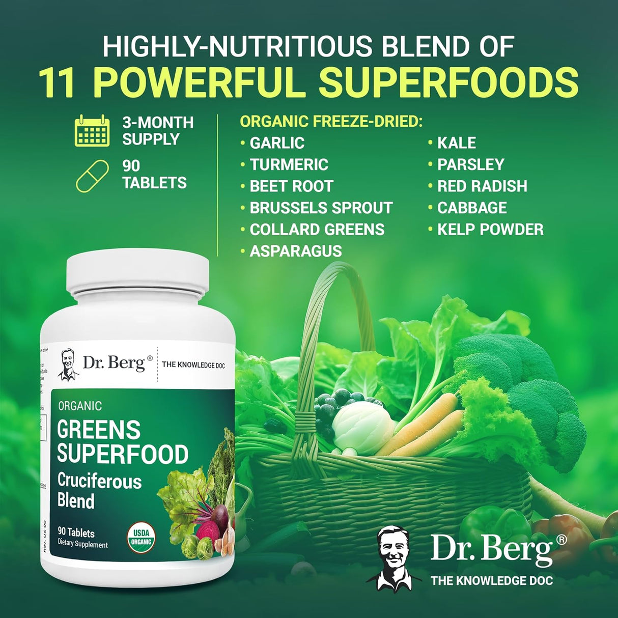 Soporte Orgánico de Crucíferas - 11 Superfoods, Energía y Desintoxicación