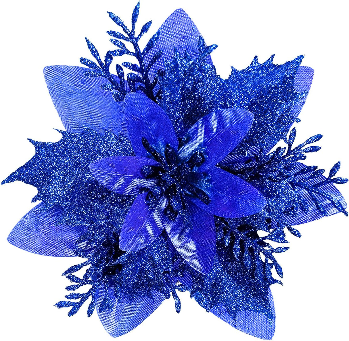 Flores Poinsettia Artificiales 15 Pcs, Decoraciones de Navidad