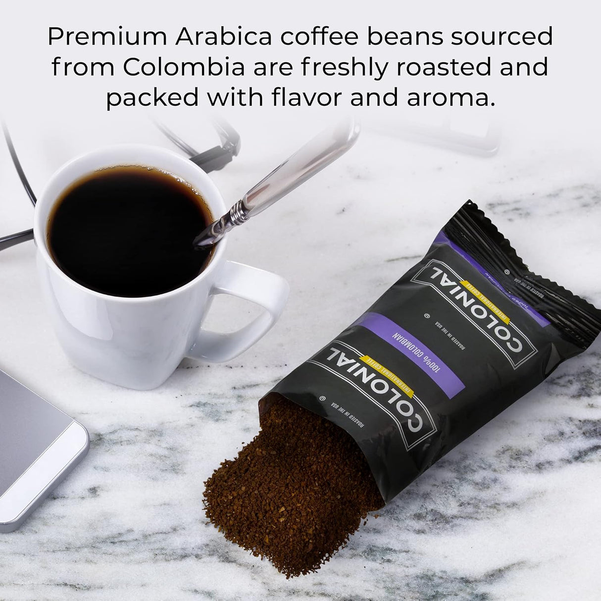 Paquetes de café colombiano, Colonial, molido, 32 unidades