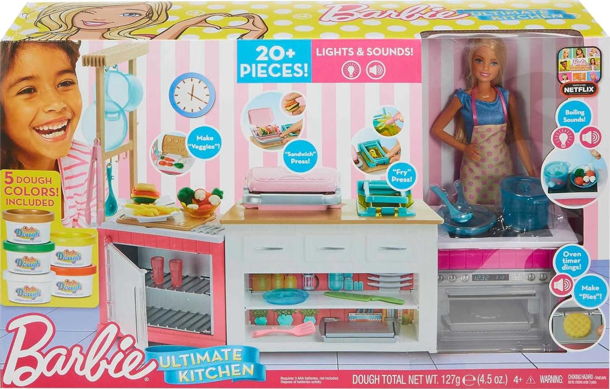 Barbie Cocina Juguete con Muñeca, Luces, Sonidos y Accesorios