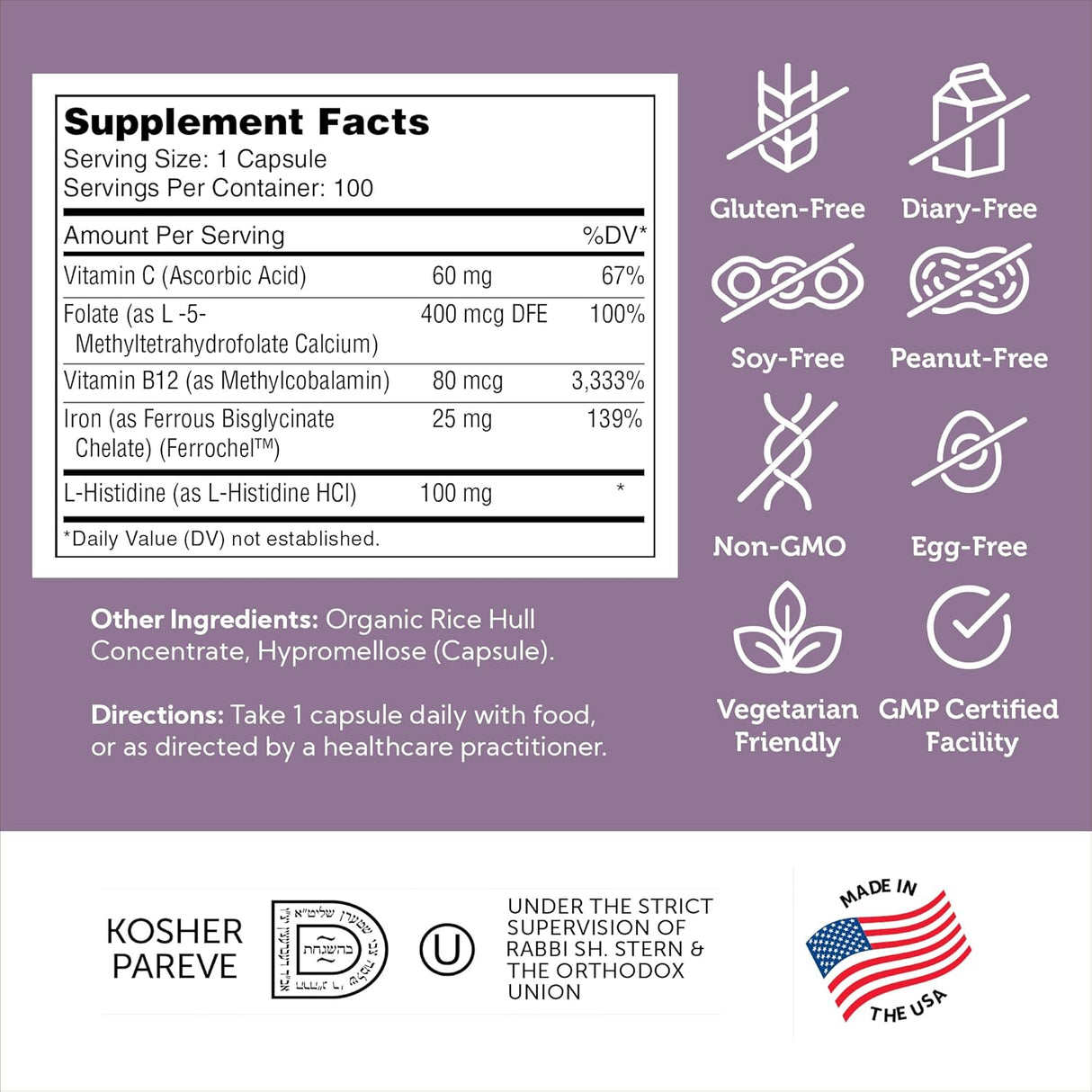 Suplemento Complejo de hierro Zahlers con Ferrochel