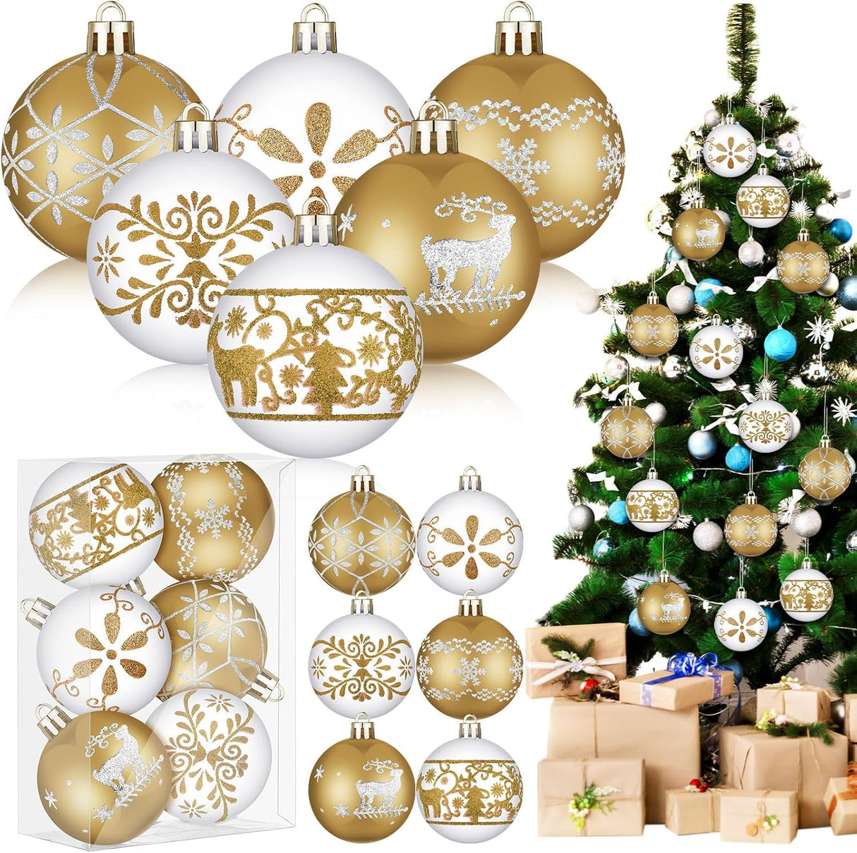 Decoración Clásica Adornos de 36 Bolas de Navidad