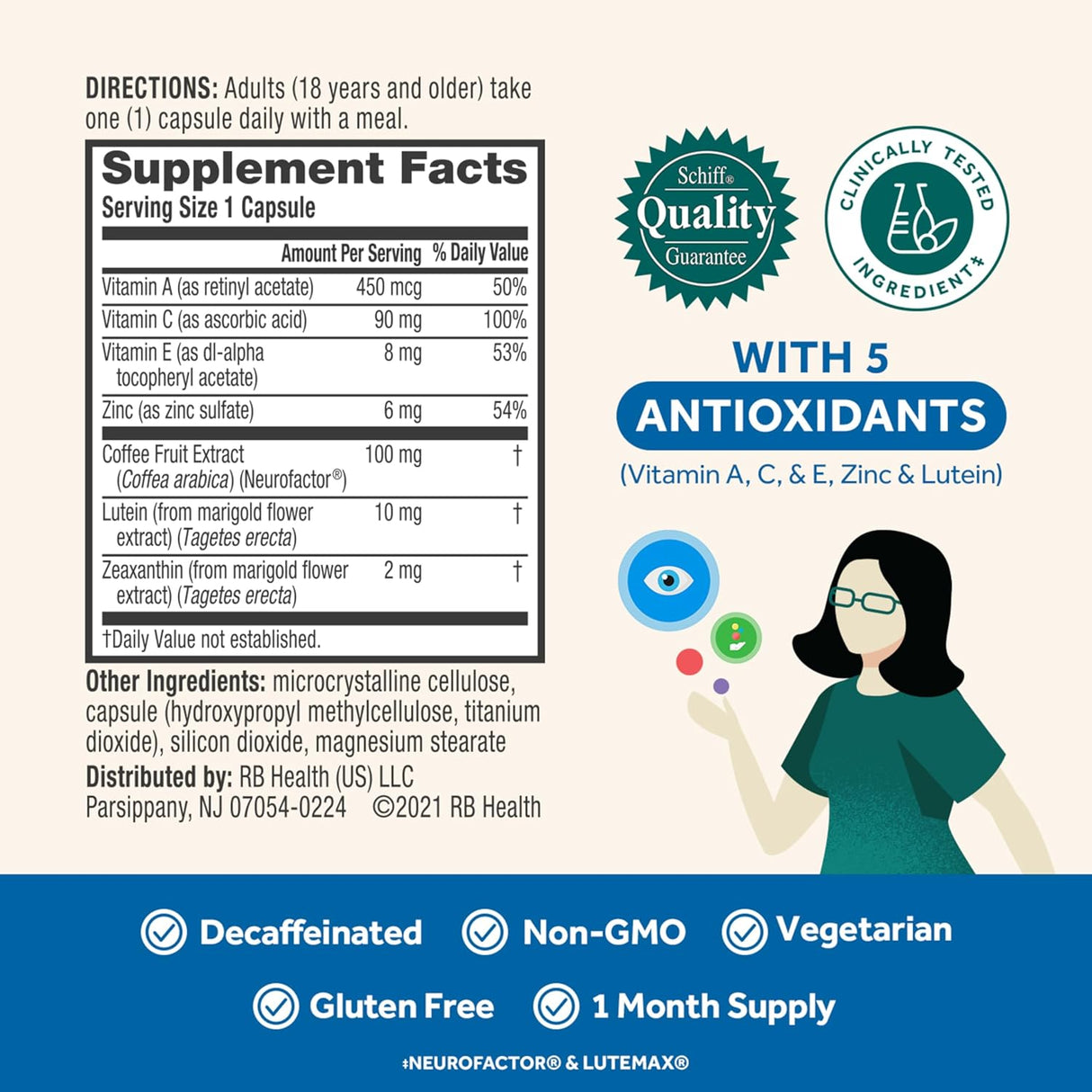 Suplemento cerebral + ocular para memoria con luteína 30 cap