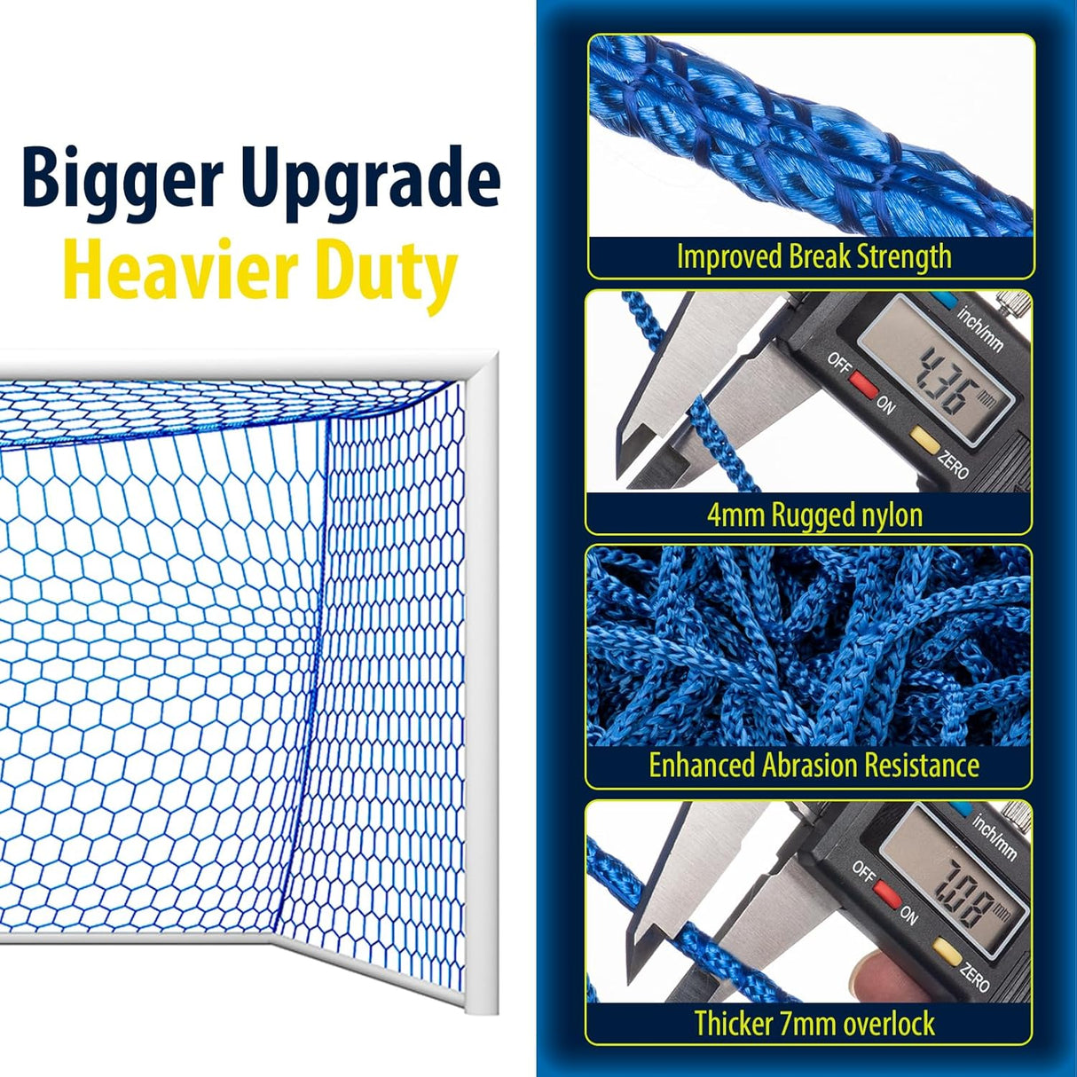 Red de Portería de Fútbol Profesional 24x8, 18.5x6.5 pies