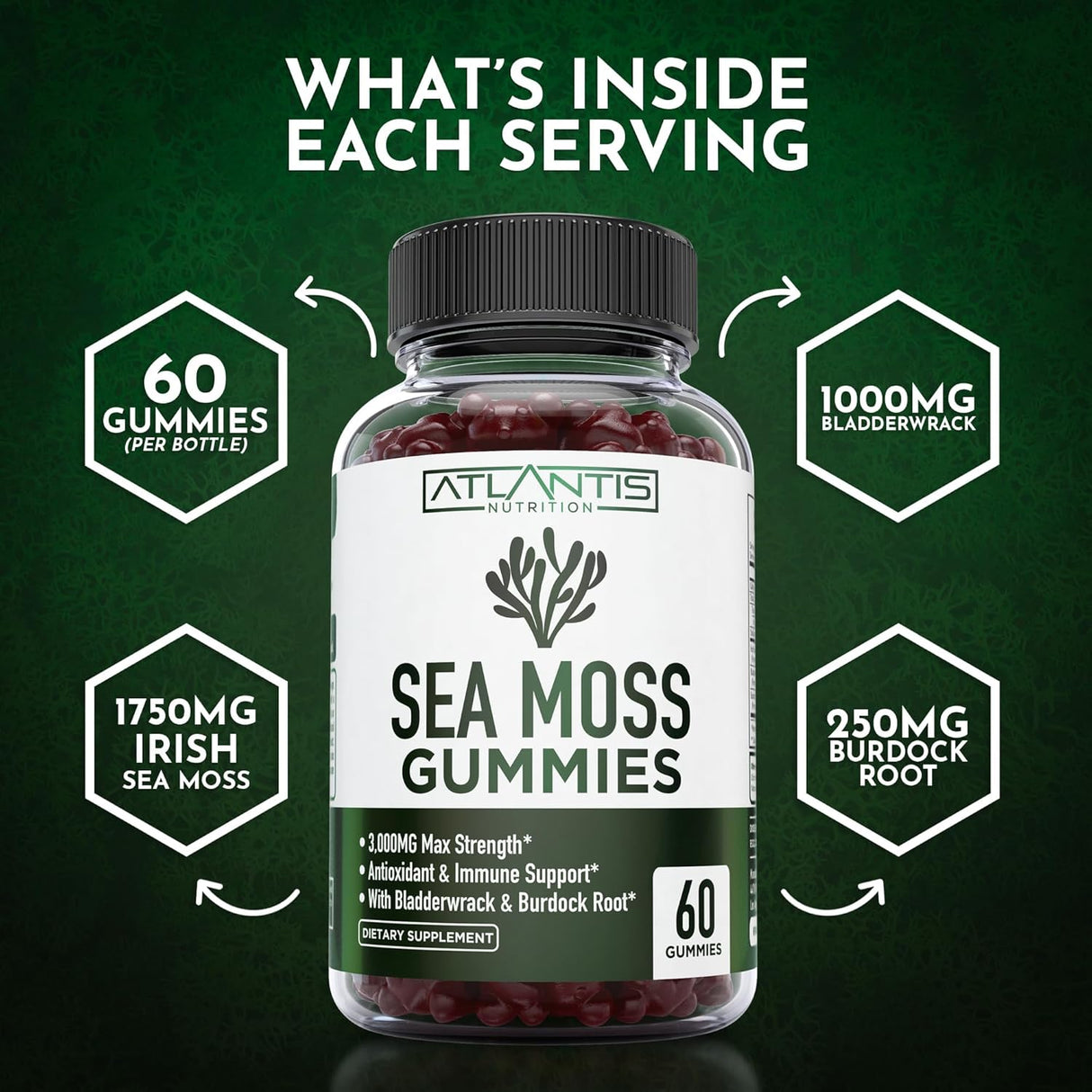 Suplemento musgo marino irlandés 3000 mg Atlantis Nutrition
