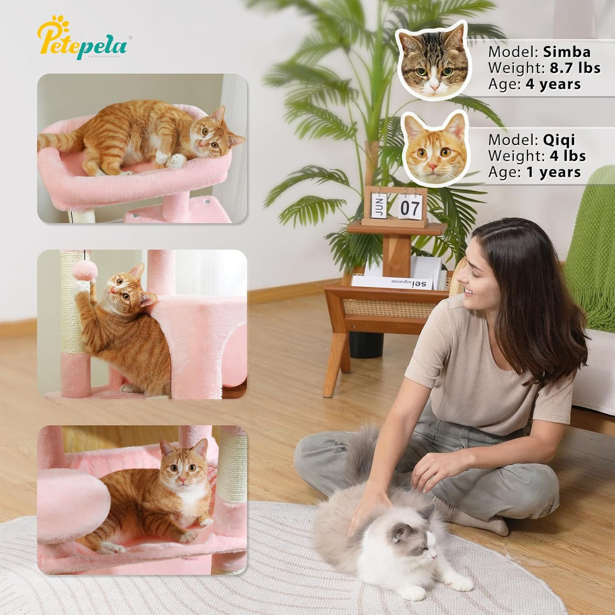 Árbol para gatos PETEPELA 5 niveles, marco metálico, modelo 45.7