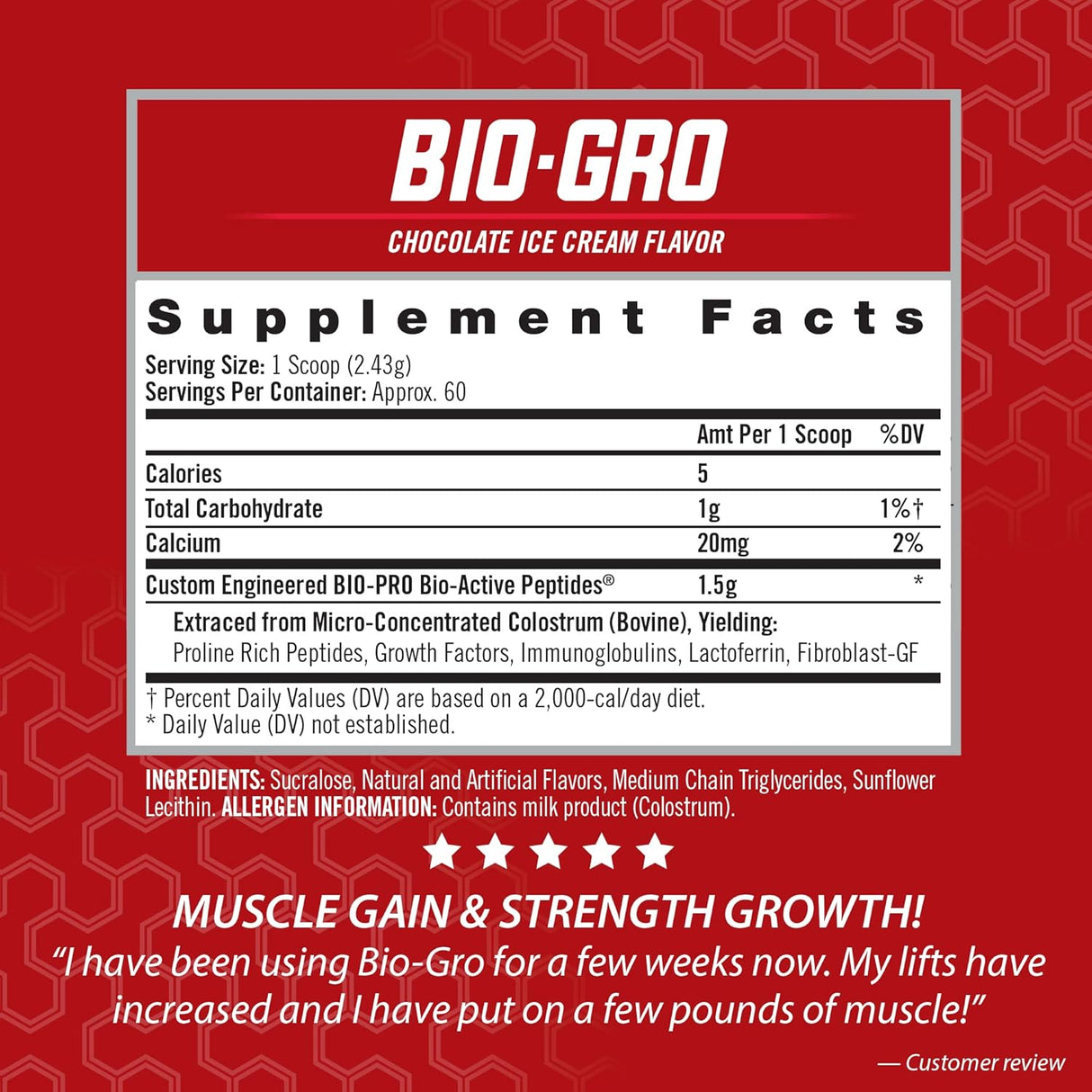 Suplementos Alimenticios Bio-Gro músculo magro chocolate