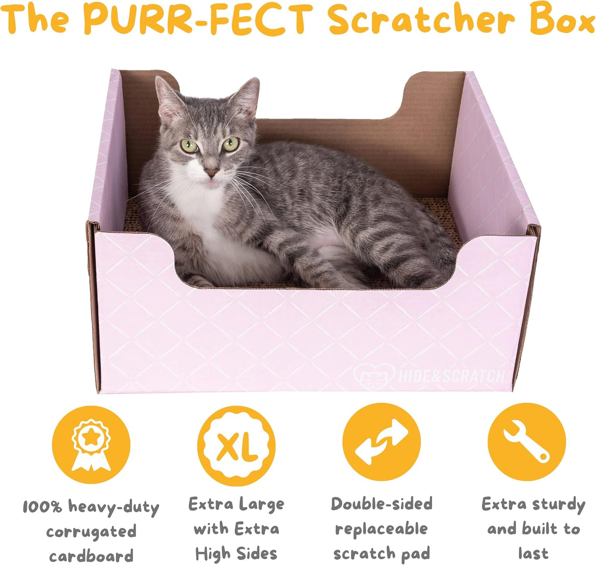 Rascador y tumbona extragrande de cartón resistente de gatos